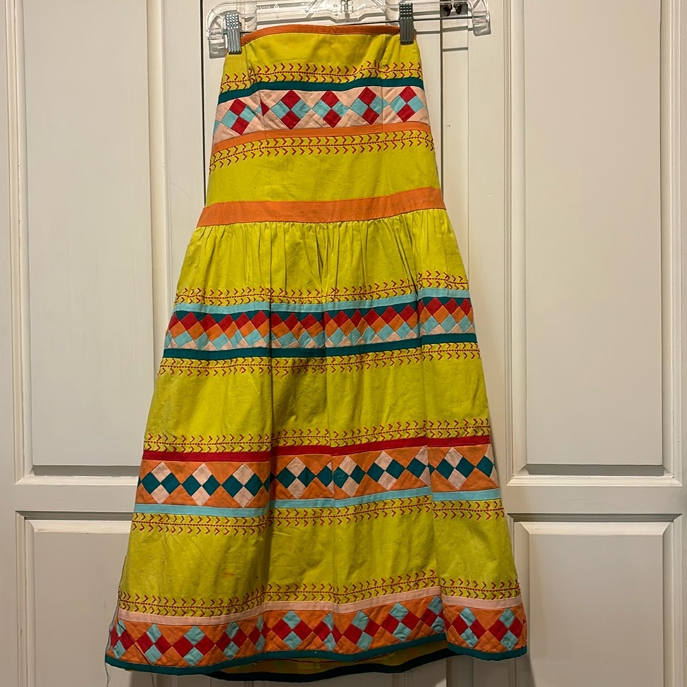 Anthropologie Leifsdottir colorful strapless dress